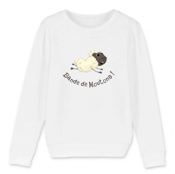 Sweat-shirt Enfant Bio humour complot bande de moutons