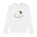 T-shirt Homme Bio à Manches Longues humour complotiste bande de moutons