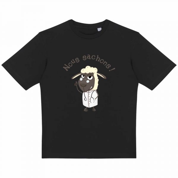 T-shirt Unigenre Bio Oversize humour complot mouton nous sachons