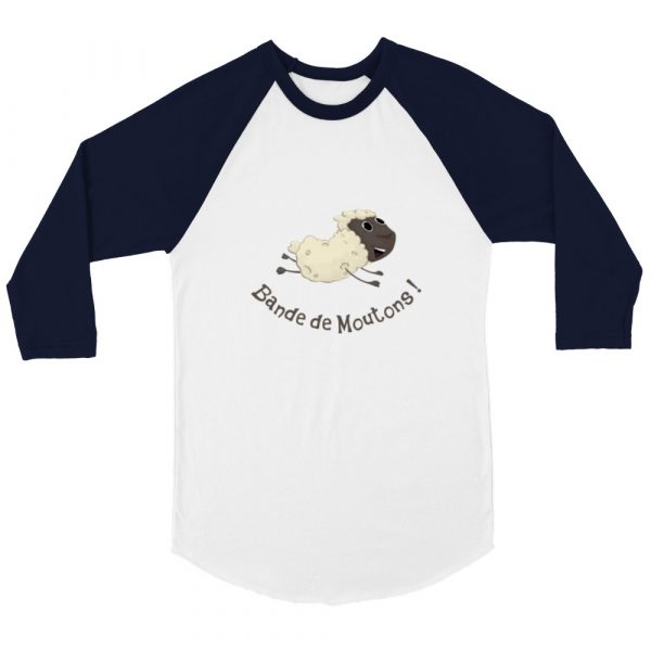 T-shirt unisexe manche 3/4 humour complotiste bande de moutons