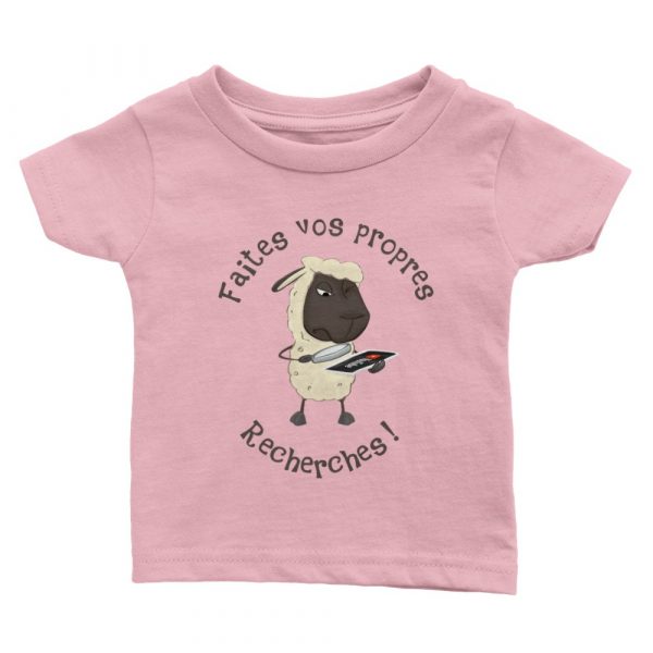 T-shirt bébé humour complotiste mouton faites vos propres recherches youtube