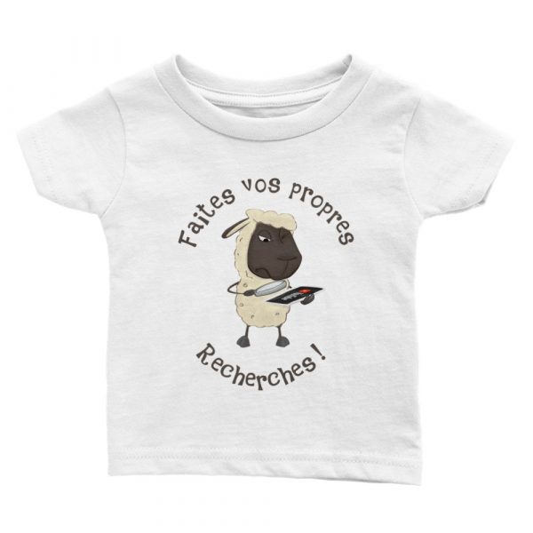 T-shirt bébé humour complotiste mouton faites vos propres recherches youtube