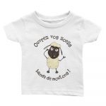T-shirt bébé humour conspiration ouvrez vos zoeils bande de moutons