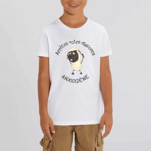 T-shirt Enfant Bio humour mouton discours anxiogène