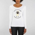 T-shirt Femme Bio à Manches Longues humour conspiration ouvrez vos zoeils bande de moutons