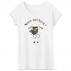 T-shirt Femme Bio blanc Mouton Savant humour complotisme mouton nous sachons