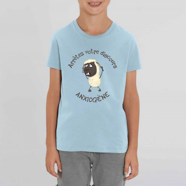 T-shirt Enfant Bio humour mouton discours anxiogène