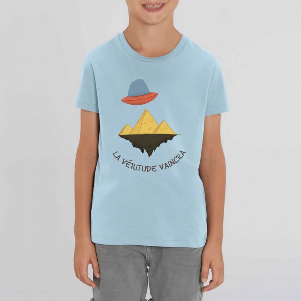 T-shirt Enfant Bio humour complot pyramide soucoupe alien