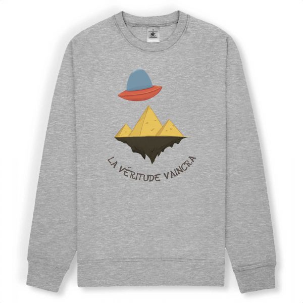 Sweat-shirt Unigenre humour conspiration pyramide soucoupe alien