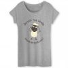T-shirt Femme Bio gris Mouton Vigilant humour complot ouvrez vos zoeils