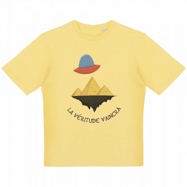 T-shirt Unigenre Bio Oversize humour complotisme pyramide soucoupe alien