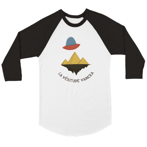 T-shirt unigenre manche 3/4 humour conspiration pyramide soucoupe aliens