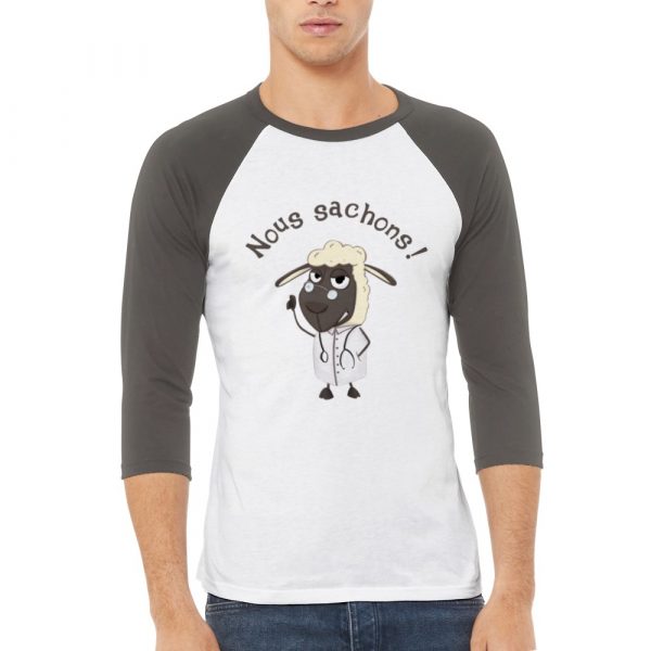 T-shirt uni-genre manche 3/4 humour complotiste mouton nous sachons