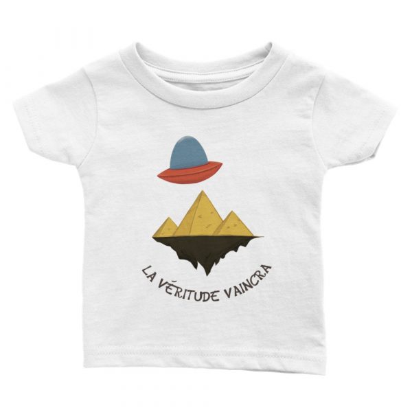 T-shirt bébé humour conspiration pyramide soucoupe aliens