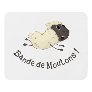 Tapis de souris mouton joyeux humour bande de moutons