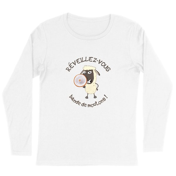 T-shirt Femme Bio à Manches Longues Mouton Réveil