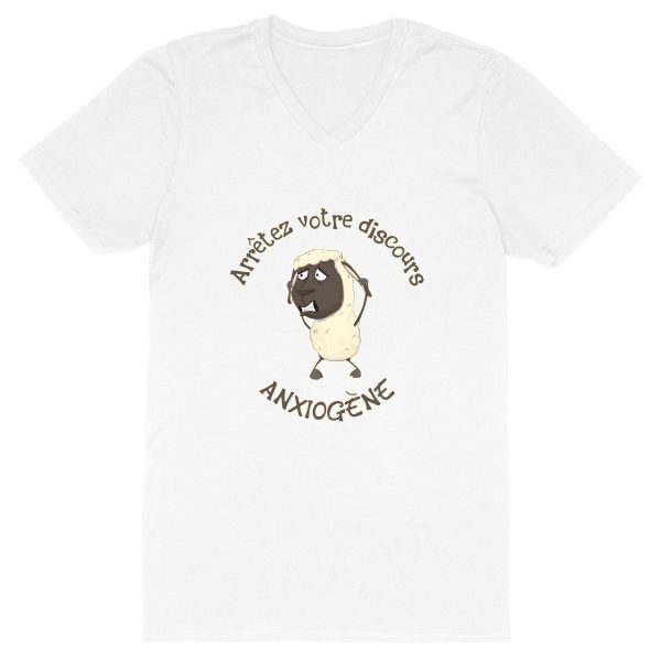 T-shirt Homme Col V Bio Mouton Anxieux