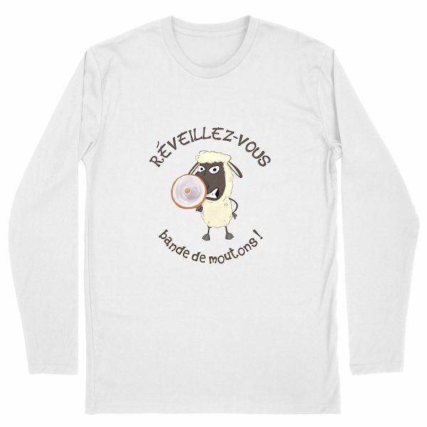 T-shirt Homme Bio à Manches Longues Mouton Réveil