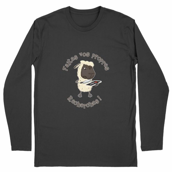 T-shirt Homme Bio à Manches Longues Mouton Chercheur