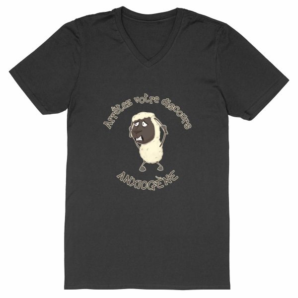 T-shirt Homme Col V Bio Mouton Anxieux