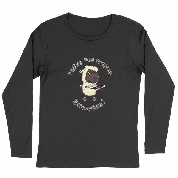 T-shirt Femme Bio à Manches Longues Mouton Chercheur