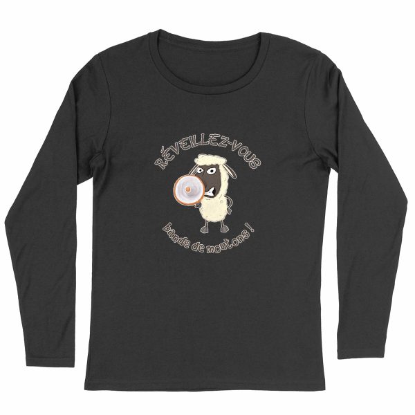 T-shirt Femme Bio à Manches Longues Mouton Réveil