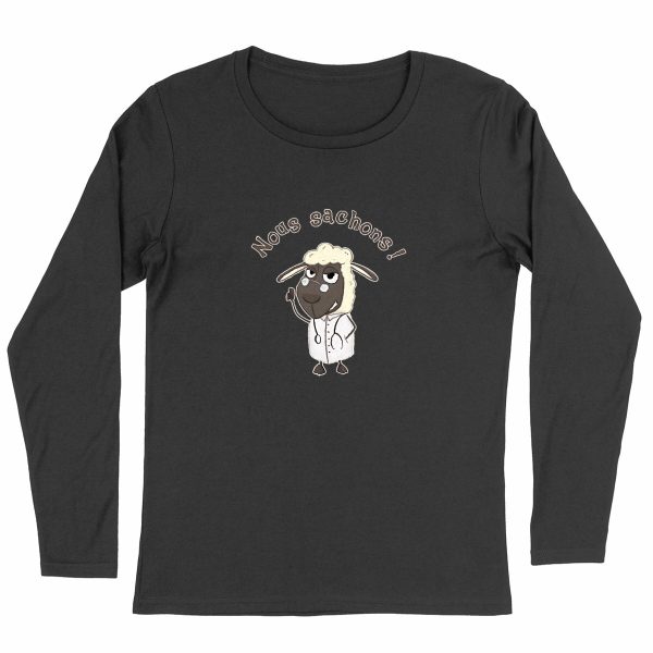 T-shirt Femme Bio à Manches Longues Mouton Savant